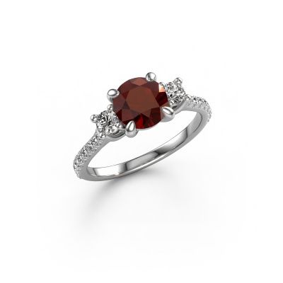 Engagement ring Jesica 950 platinum garnet 6.8 mm