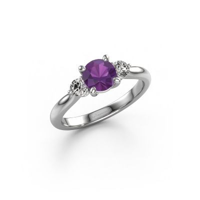 Bague de fiançailles Lieselot RND 950 platine améthyste 6.5 mm