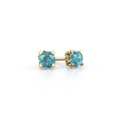 Ohrringe Ize 585 Gold Blau Topas 5 mm