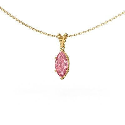 Pendant Sam MRQ 585 gold pink lab grown diamond 10x5 mm