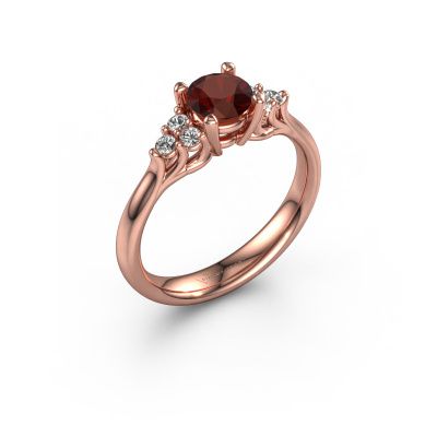 Engagement ring Monika RND 585 rose gold garnet 5.5 mm