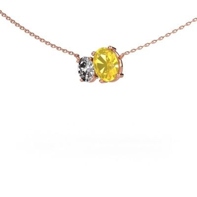 Anhänger Toi et Moi OVL OVL 585 Roségold Gelb Saphir 8x6 mm