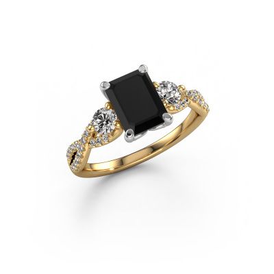 Bague de fiançailles Marilou EME 585 or jaune diamant noir 2.62 crt