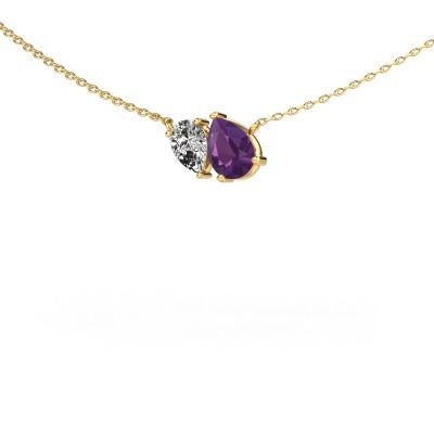 Pendant Toi et Moi PER PER 585 gold amethyst 8x6 mm