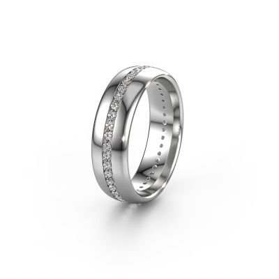 Wedding ring WH0203L36AP 950 platinum zirconia ±0.24x0.07 in