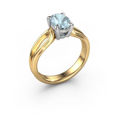 Engagement ring Antonia ovl 1 585 gold aquamarine 8x6 mm