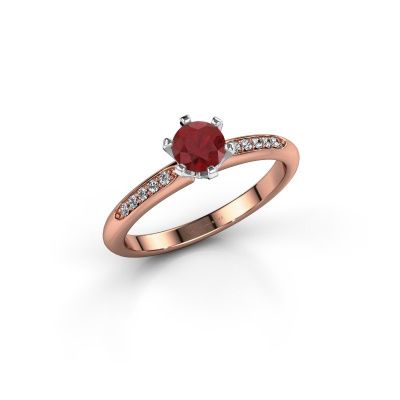 Engagement ring Tiffy 2 585 rose gold ruby 4.7 mm