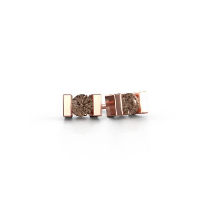 Clous d'oreilles Lieve 585 or rose diamant brun 0.40 crt