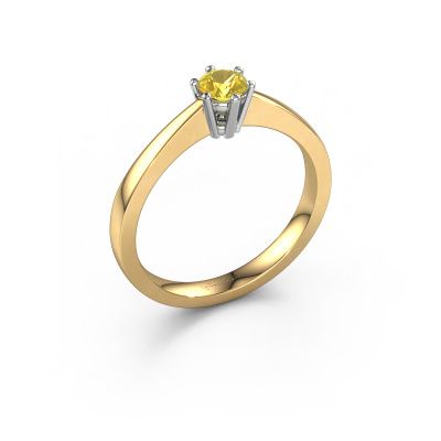 Verlobungsring Noortje 585 Gold Gelb Saphir 4 mm