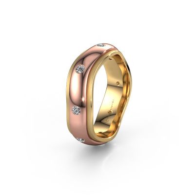 Wedding ring WH2051L26DP 585 rose gold zirconia ±0.24x0.09in
