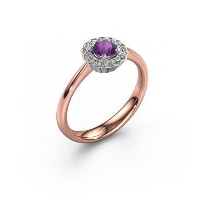 Verlobungsring Debi 585 Roségold Amethyst 4.2 mm