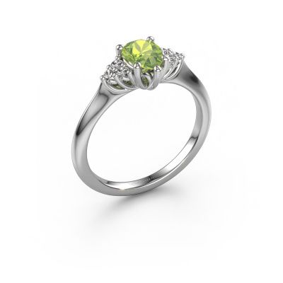Verlobungsring Felipa PER 950 Platin Peridot 7x5 mm