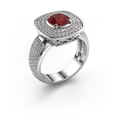 Ring Eliana 585 white gold ruby 6 mm