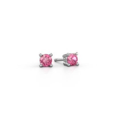 Stud earrings Jannette 950 platinum pink sapphire 4 mm
