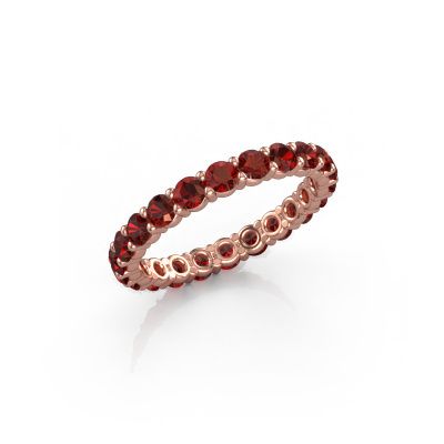 Stackable ring Heddy rnd 2.7 585 rose gold garnet 2.7 mm