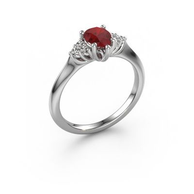 Engagement ring Felipa PER 950 platinum ruby 7x5 mm