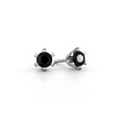 Clous d'oreilles Shana 585 or blanc diamant noir 0.30 crt