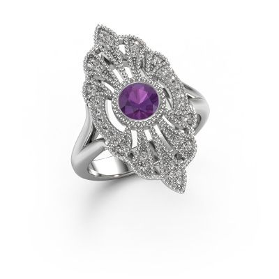 Verlobungsring Hanna 585 Weißgold Amethyst 5 mm