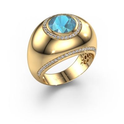 Ring Roxann 585 gold blue topaz 8 mm