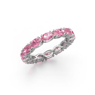 Ring Vivienne OVL 5x3 585 white gold pink sapphire 5x3 mm