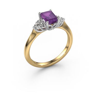 Engagement ring Felipa EME 585 gold amethyst 7x5 mm