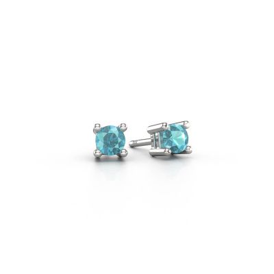 Stud earrings Eline 950 platinum blue topaz 5 mm