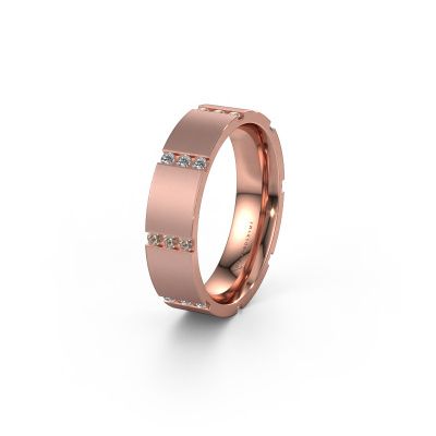 Wedding ring WH0135L15BM 585 rose gold brown diamond ±0.20x0.08 in