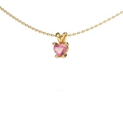 Pendant Sam Heart 585 gold tourmaline pink 5 mm