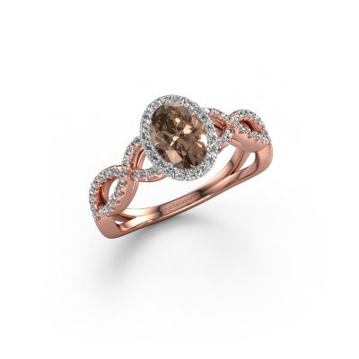 Engagement ring Dionne ovl 585 rose gold brown diamond 1.03 crt