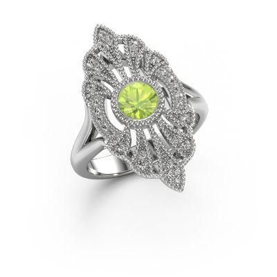 Engagement ring Hanna 585 white gold peridot 5 mm