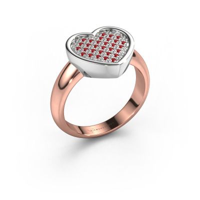 Ring Veerle 585 rose gold ruby 1 mm