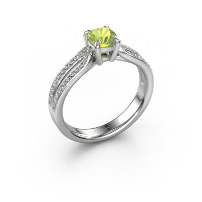 Engagement ring Antonia cus 2 950 platinum peridot 5 mm