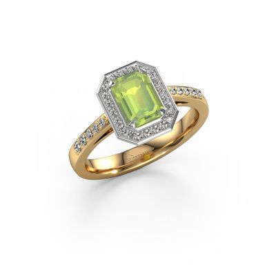Engagement ring Dodie 2 eme 585 gold peridot 7x5 mm
