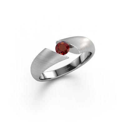 Engagement ring Hojalien 1 585 white gold garnet 4 mm