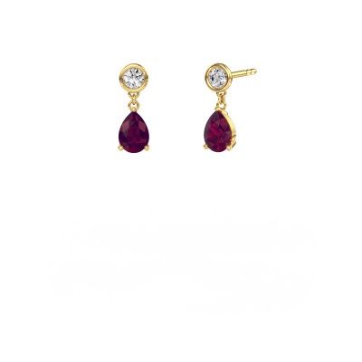 Drop earrings Lacey PER 585 gold rhodolite 7x5 mm