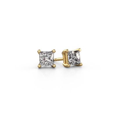 Stud earrings Sam square 585 gold diamond 0.50 crt