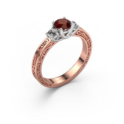 Engagement ring Betty 1 585 rose gold garnet 5 mm