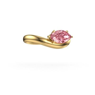 Engagement ring Floor MRQ 585 gold pink lab grown diamond 11x5.5 mm
