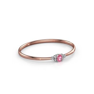 Bangle Lucy 585 rose gold pink sapphire 8x6 mm