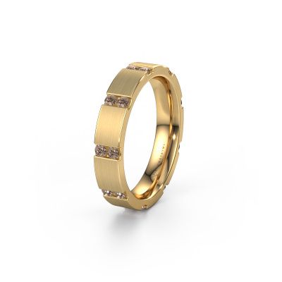 Huwelijksring WH2132L14BM 585 goud bruine diamant ±4x2.2 mm