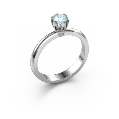 Engagement ring Julia 950 platinum aquamarine 4 mm