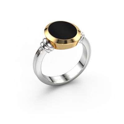 Zegelring Jake 2 585 witgoud onyx 12x10 mm
