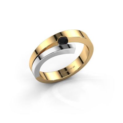 Ring Rosario 585 goud zwarte diamant 0.12 crt