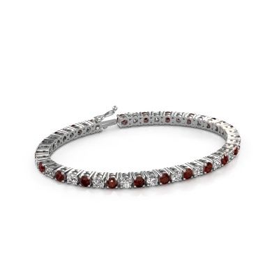 Tennis bracelet Karin 4 mm 585 white gold garnet 4 mm