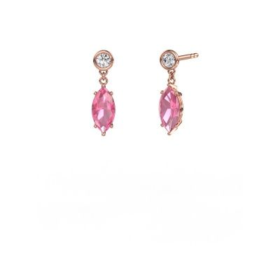 Pendants d'oreilles Lacey MRQ 585 or rose saphir rose 10x5 mm