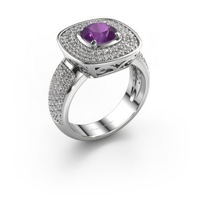 Ring Eliana 585 white gold amethyst 6 mm