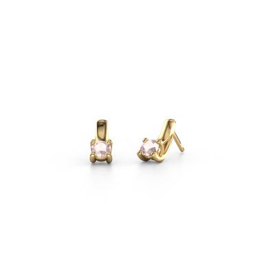 Earrings Mia 1 585 gold morganite champagne 4.2 mm