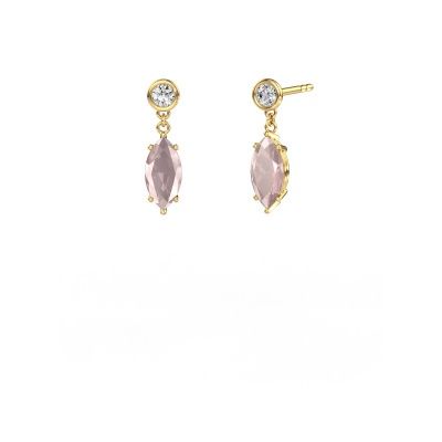 Drop earrings Lacey MRQ 585 gold morganite champagne 10x5 mm