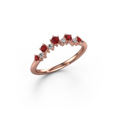 Stackable ring Carly A 585 rose gold ruby 2.5 mm