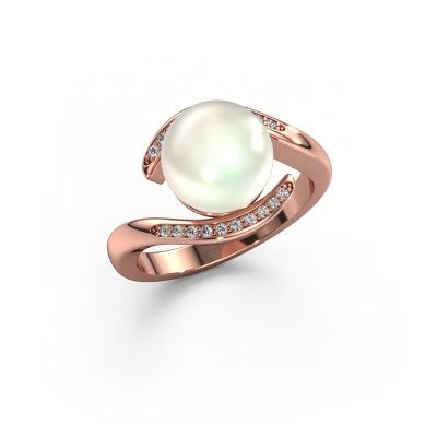 Ring Dedra 585 rosé goud witte parel 9 mm